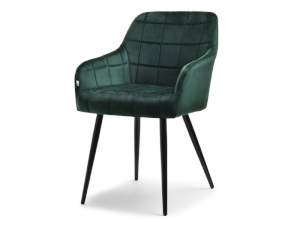 Krzesło logan zielony welur, podstawa czarny
