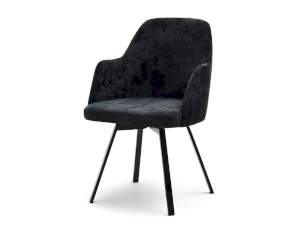 krzesło lui-rot czarny welur, podstawa czarny