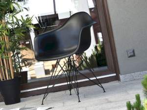 Krzesło tarasowe mpa rod czarny tworzywo, podstawa czarny