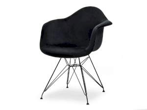 Krzesło mpa rod tap czarny welur, podstawa czarny