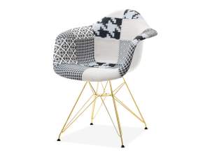 Krzesło mpa rod tap patchwork 2 tkanina, podstawa złoty