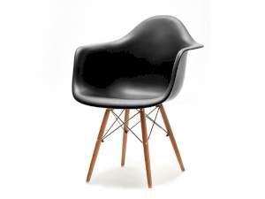 Krzesło mpa wood czarny tworzywo, podstawa orzech