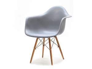 Krzesło mpa wood szary tworzywo, podstawa orzech