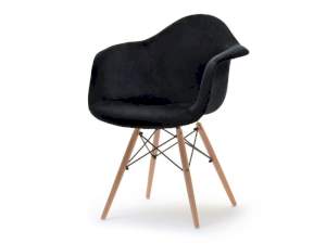 Krzesło mpa wood tap czarny welur, podstawa buk