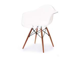 Krzesło mpa wood transparentny tworzywo, podstawa buk