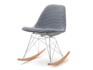 Krzesło bujane mpc roc tap pepitka tkanina, podstawa chrom-buk