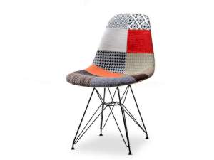 Krzesło mpc rod tap patchwork 1 tkanina, podstawa czarny