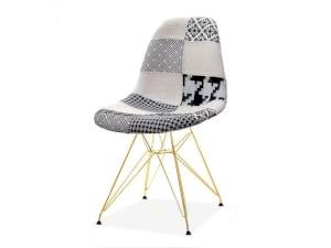 Krzesło mpc rod tap patchwork 2 tkanina, podstawa złoty