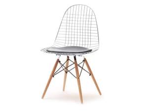 Krzesło mpc wire wood chrom skóra ekologiczna, podstawa buk