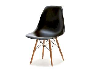 Krzesło mpc wood czarny tworzywo, podstawa orzech