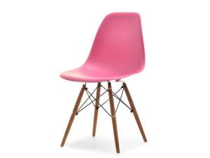 Krzesło mpc wood różowy tworzywo, podstawa orzech