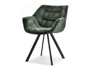 Krzesło nadia zielony welur, podstawa czarny
