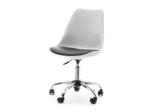Krzesło obrotowe luis move biało-czarny skóra ekologiczna, podstawa chrom