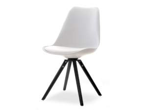 Krzesło obrotowe luis rot biały skóra ekologiczna, podstawa czarny