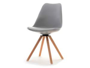 Krzesło obrotowe luis rot szary skóra ekologiczna, podstawa buk