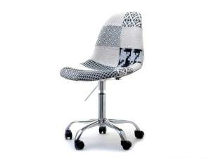 Krzesło obrotowe mpc move tap patchwork 2 tkanina, podstawa chrom