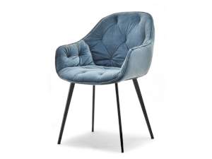 Krzesło saba niebieski welur, podstawa czarny