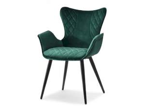 Krzesło kamal zielony welur, podstawa czarny
