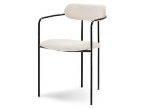 Krzesło malaga kremowy welur, podstawa czarny