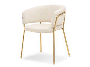 Krzesło sorin kremowy tkanina, podstawa złoty