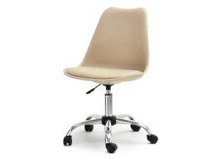 Krzesło-obrotowe luis move beż skóra ekologiczna podstawa chrom