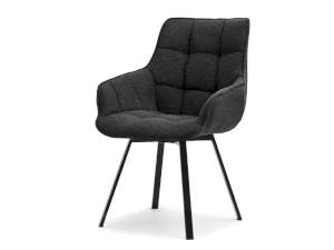 Krzesło aruba czarny boucle, podstawa czarny