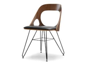 Krzesło aida orzech-czarny skóra ekologiczna, podstawa czarny