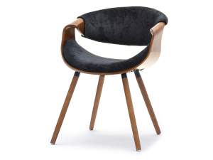 Krzesło bent orzech-czarny tkanina, podstawa orzech