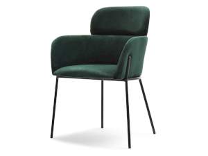 Krzesło biagio zielony welur, podstawa czarny