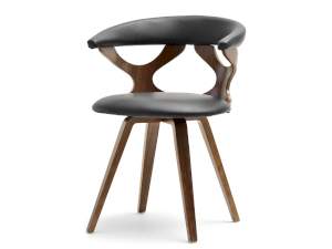 Krzesło bonito orzech-czarny skóra ekologiczna, podstawa orzech
