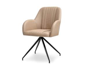 Krzesło chiara beżowy skóra ekologiczna, podstawa czarny