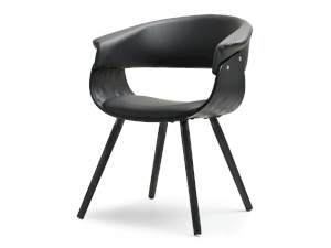 Krzesło elina czarny-czarny skóra ekologiczna, podstawa czarny