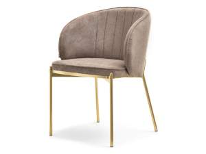 Krzesło felice beżowy tkanina, podstawa złoty