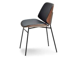 Krzesło jordi orzech-czarny skóra-ekologiczna, podstawa czarny