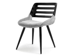 Krzesło kansas czarny-szary tkanina, podstawa czarny