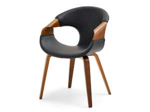 Krzesło kora orzech czarny skóra ekologiczna, podstawa orzech