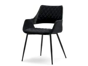 Krzesło morgan czarny-czarny welur, podstawa czarny