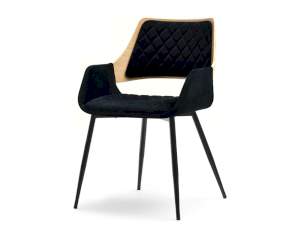 Krzesło morgan dąb-czarny welur, podstawa czarny