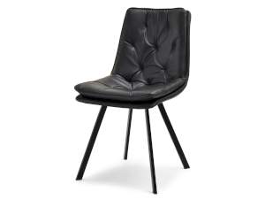 Krzesło punti czarny skóra-ekologiczna, podstawa czarny