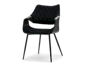 Krzesło renzo czarny-czarny welur, podstawa czarny