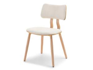 Krzesło woody kremowy boucle, podstawa dąb