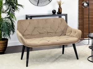 Sofa idil beżowy welur, podstawa czarny