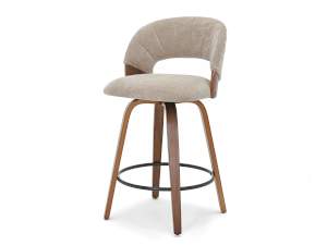 Hoker arden ciemny-beż tkanina, podstawa orzech