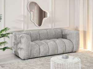 Sofa olia-2 popiel tkanina, podstawa czarny