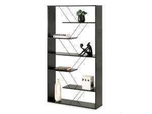 Regał holger-b czarne-drewno, stelaż czarny