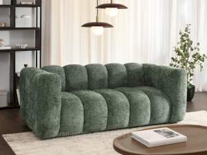 Sofa olia-2 zieleń tkanina, podstawa czarny