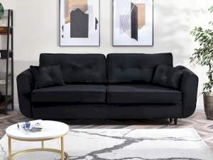 Sofa blink czarny welur, podstawa czarny
