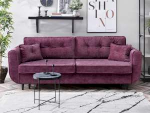Sofa blink fioletowy welur, podstawa czarny