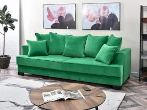 Sofa miss bibi zielony tkanina, podstawa czarny