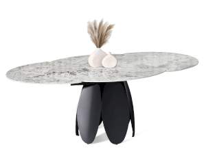 Stół fiorini szary-granit-silver, podstawa czarny